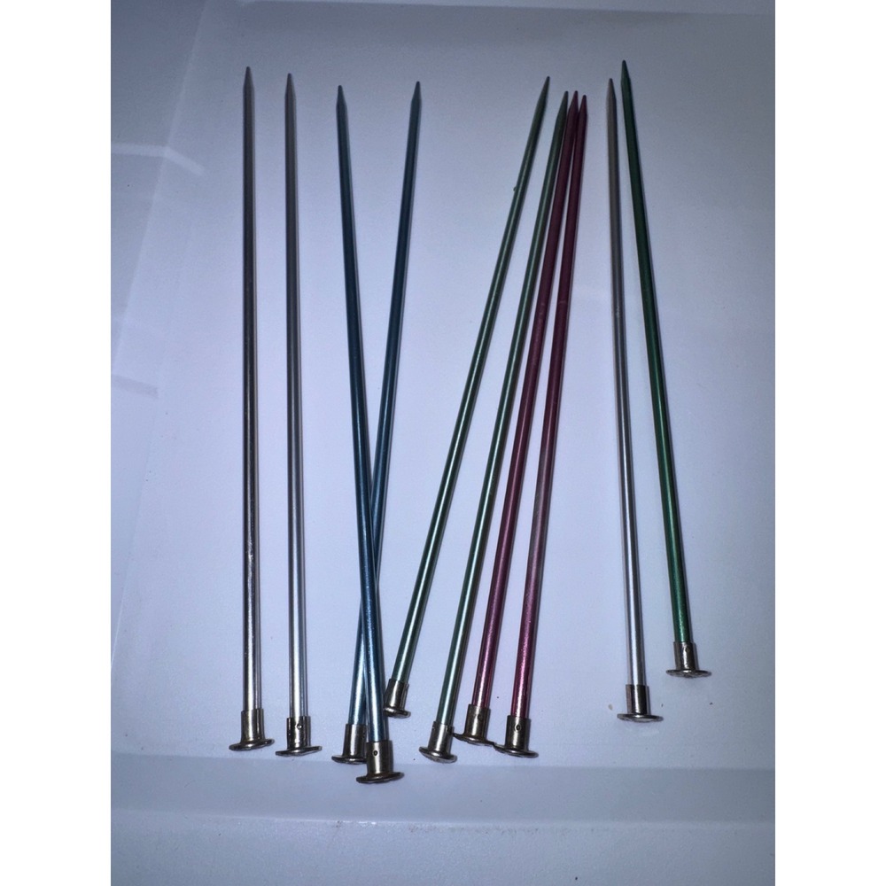 Vintage Boye Aluminum Knitting Needles Lot Mixed Sizes 6 Single Point Set